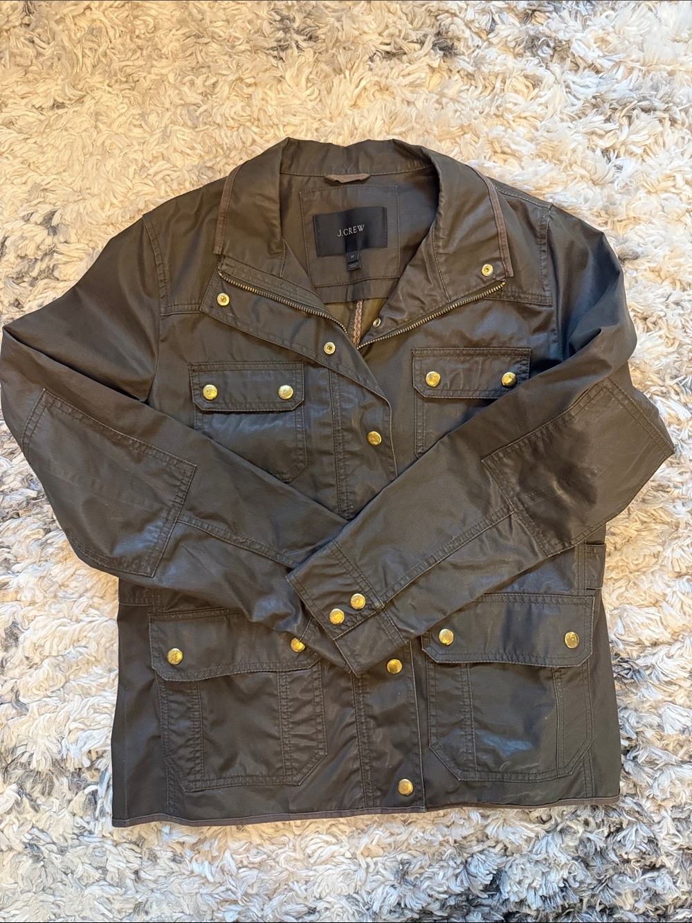 J. Crew Olive Green Jacket with Gold Hardware